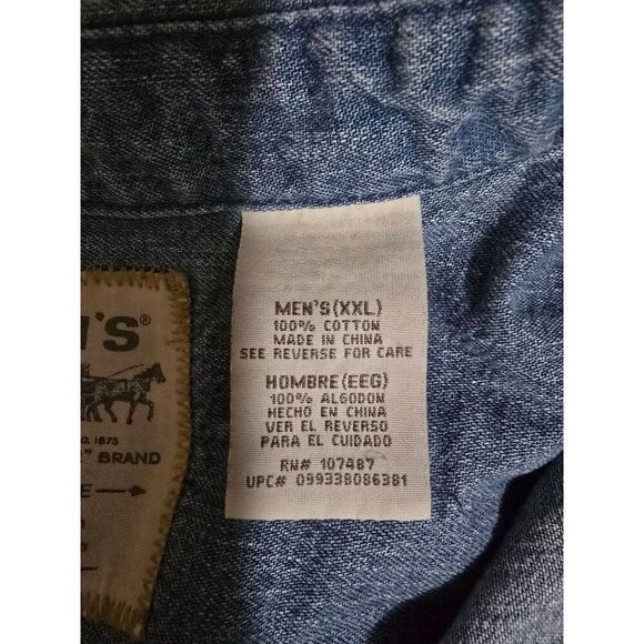 Vintage Levis Denim Button-Down Shirt Mens XX Large - Picture 8 of 9